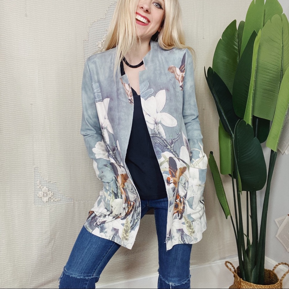 S Suede Spring Bird Blazer